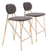 Georges - Counter Stool (Set of 2) - Gray / Gold Zuo Modern