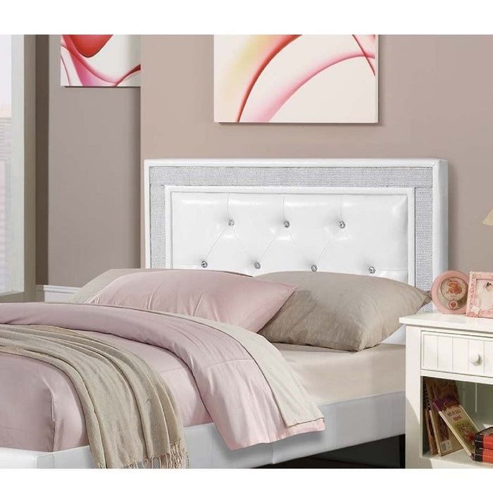 Glamours Style Bed With Diamond Tufted Padded Headboard Home Essentials