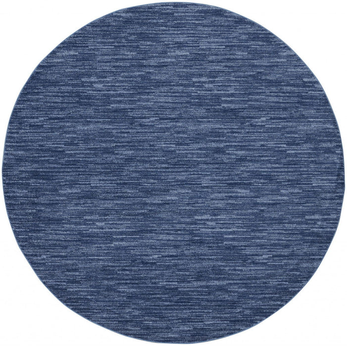 8' Round Non Skid Indoor / Outdoor Area Rug - Blue