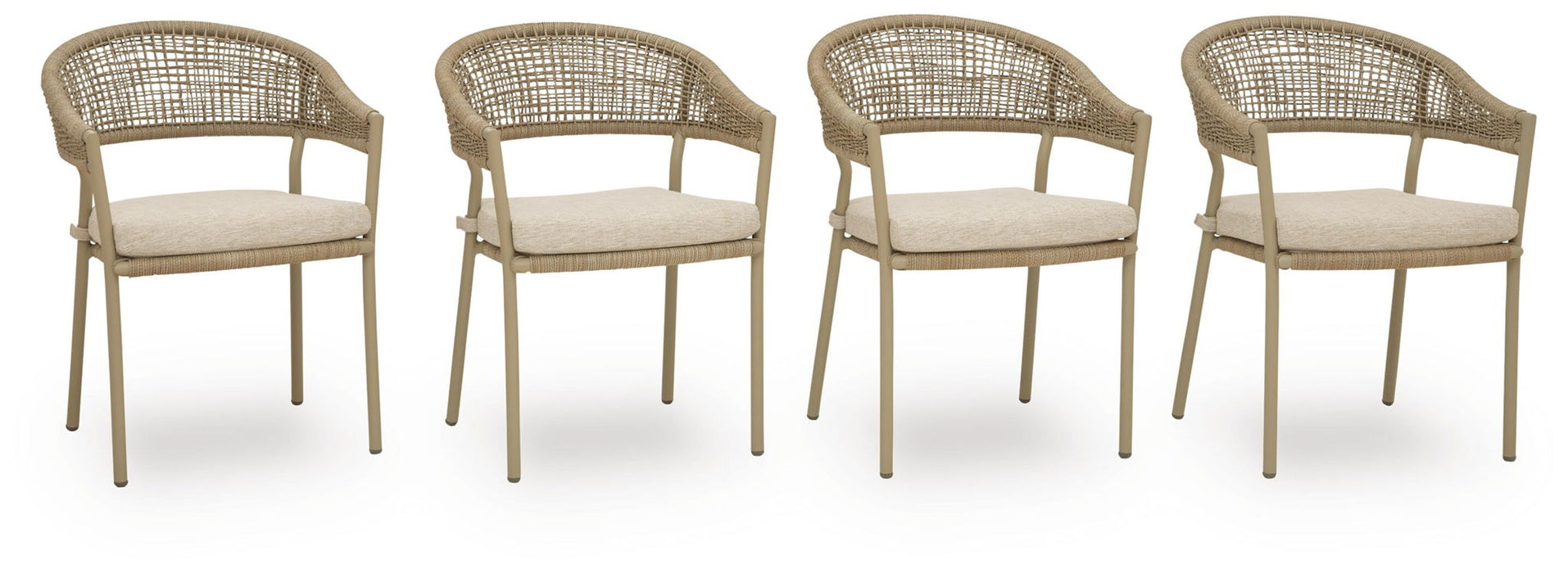 Orchard Beach - Arm Chair With Cushion (Set of 4) - Beige Signature Design by Ashley®
