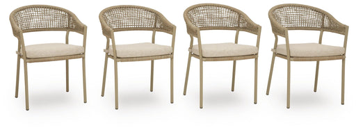 Orchard Beach - Arm Chair With Cushion (Set of 4) - Beige Signature Design by Ashley®