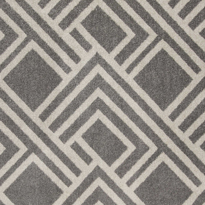 7' X 10' Machine Woven UV Treated Geometric Indoor / Outdoor Area Rug - Gray