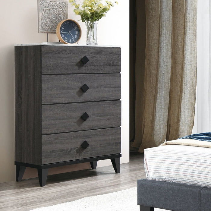 Bedroom Chest Of Drawers With 4 Drawer Storage - Gray / Gray Home Essentials