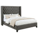 Lendra - Upholstered Wingback Bed With Tufted Headboard Furniture Max