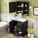 Bathroom Vanity With Sink, Modern Elegant Bathroom Storage Cabinet With 3 Drawers And Adjustable Shelves, Freestanding Vanity Set With Mirror Cabinet, Single Sink Bathroom Vanity Hearth and Haven