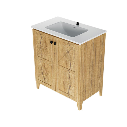 Folding Floor Cabinet With Ceramic Sink, Space Saving Home Essentials