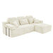 Sectional Sleeper Sofa & Storage Pockets, Modular Couch With Throw Pillows For Living Room Home Essentials