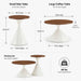 2 Piece Round Coffee Table Set - Walnut / White Home Essentials