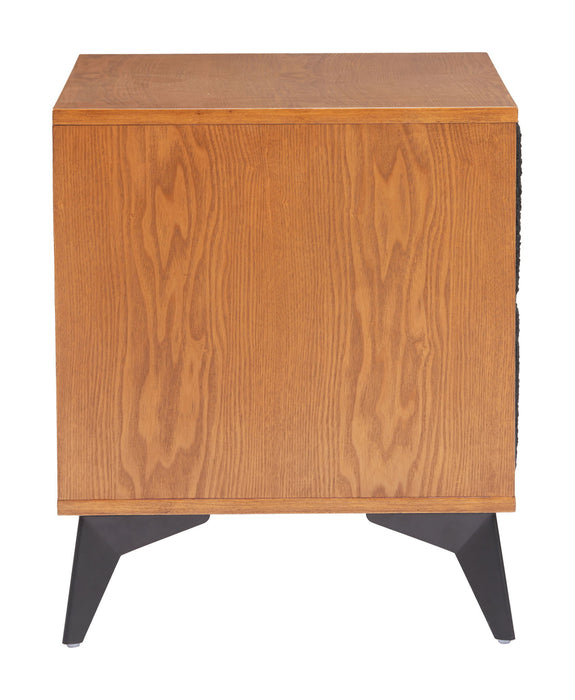 Zarif - Nightstand - Black / Walnut Zuo Modern