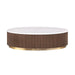 Oval Cocktail Table - Brown / Gold / White Home Essentials