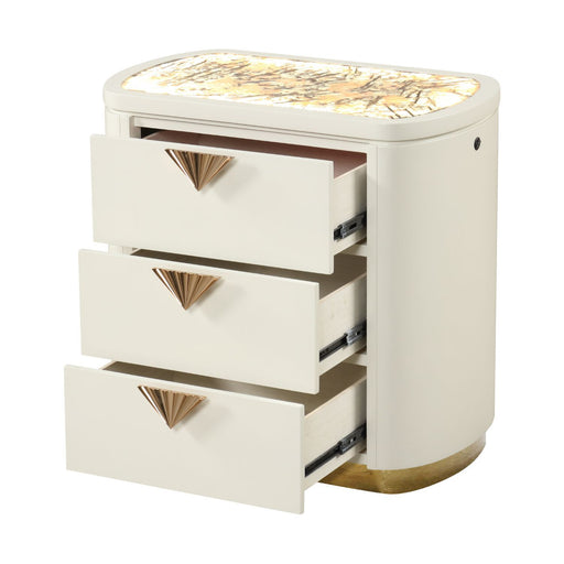 La Pierre - 3 Drawer Nightstand - Beige Matrix Furniture Group