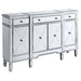 Battista - Mirrored 3 Drawer Wine Cabinet - Silver Furniture Max