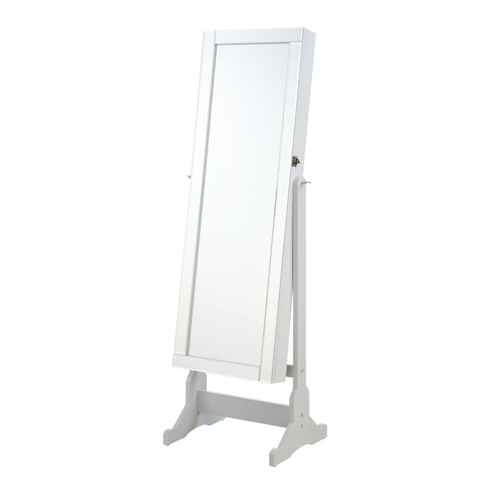 Rosalba - Jewelry Cheval Mirror With Tilting Full Length Mirror And Hidden Storage - Light Gray Furniture Max