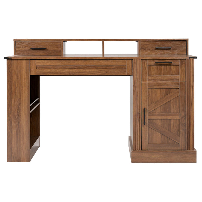 Office Desk With Storage Cabinet, Charging Station, Monitor Stand & Pegboard Home Essentials