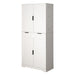 Fluted Kitchen Pantry Cabinet With 3 Keyboard Drawers & 6 Adjustable Door Shelves Home Essentials