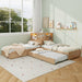 L-Shaped Bed Frame With Trundle, Built In Desk & LED Lighting Hearth and Haven