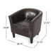 Faux Leather Club Chair With Curved Backrest - Brown Noble House