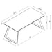 Smith - Rectangular Top Dining Table With 3 Drawers - Black Furniture Max