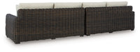 Kimora - Raf/Laf Loveseat With Cushion (Set of 2) - Beige / Dark Brown Signature Design by Ashley®