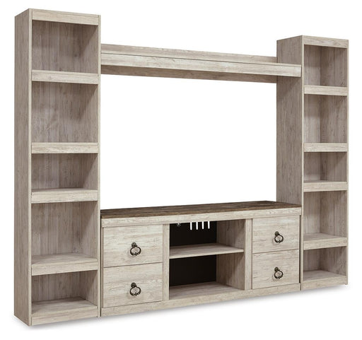 Willowton - 4-Piece Entertainment Center - Whitewash Signature Design by Ashley®