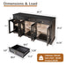Sideboard Cabinet With 3 Drawers And 6 Arched Glass Doors Home Essentials