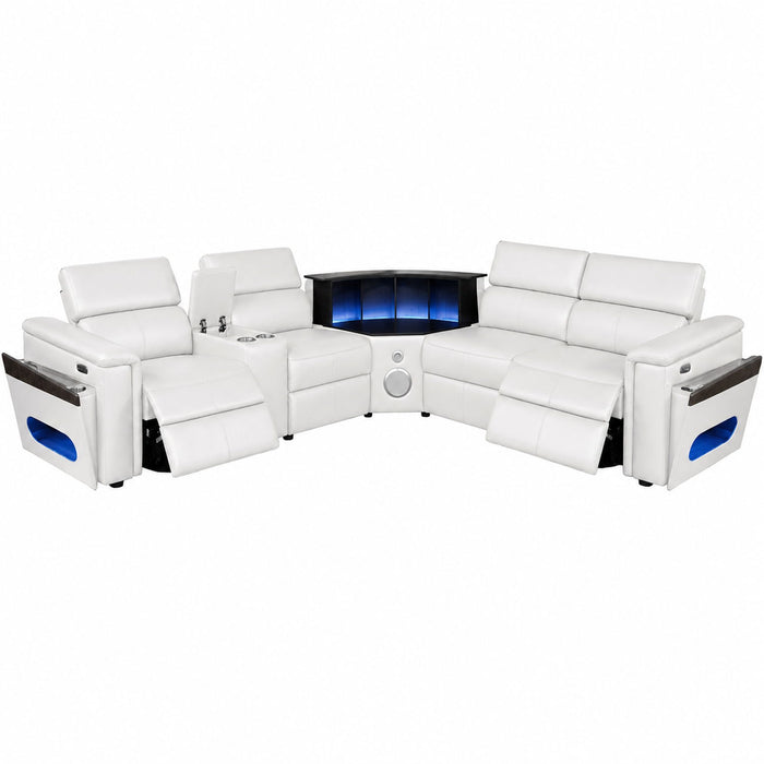Nova - Sectional With Bluetooth Speaker, LED And Lifting Wine Cabinet Matrix Furniture Group