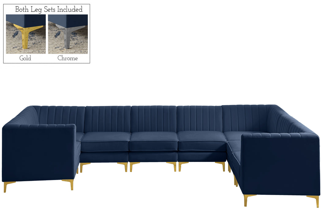 Alina - Modular Sectional 8 Piece - Navy - Fabric