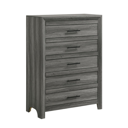 Denver - 5 Drawer Chest - Gray Matrix Furniture Group