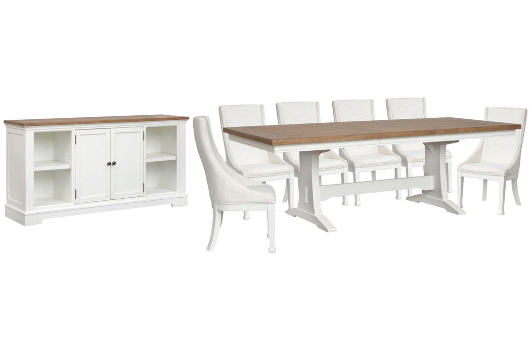 Kingston - Extendable Trestle Dining Table Set Magnussen Furniture