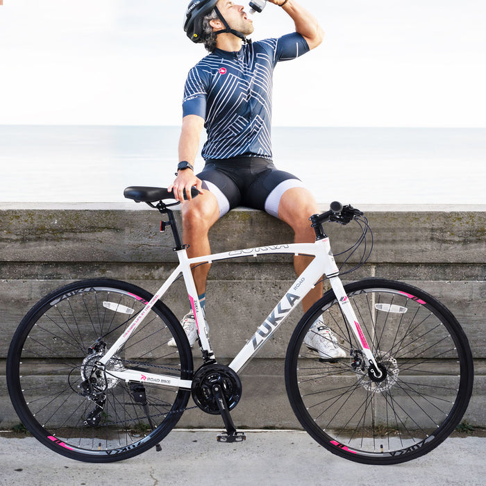 24 Speed Hybrid Bike Disc Brake 700C Road Bike For Men Women'S City Bicycle