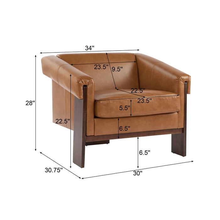 Sierra - Vintage Modern Accent Chair With Deep Cushions And Wide Armrests
