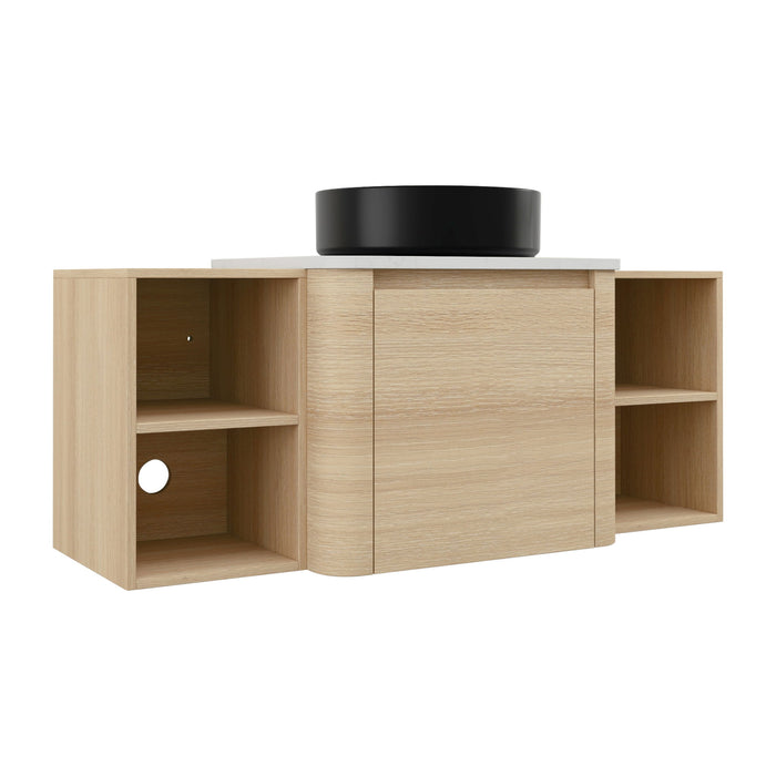 Mounted Bathroom Vanity With Art Sink, 2 Storage Shelves, Soft Close Door Home Essentials