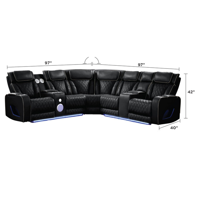 Fortuner - Power Recliner Sectional Sofa Matrix Furniture Group
