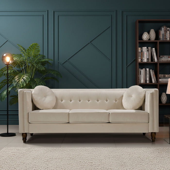 Chesterfield Sofa With Square Arms For Living Room US Pride