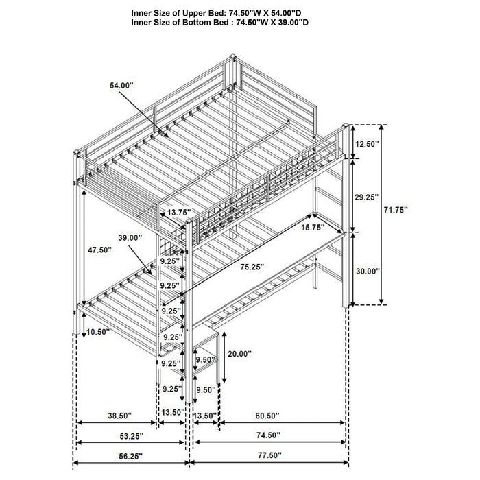 Barham - Workstation Bunk Bed With Integrated Desk Furniture Max
