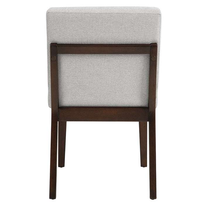 Edwyn - Side Chair (Set of 2) - Gray Fabric & Brown ACME