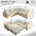 L-Shaped Sofa Couch With Pull-Out Bed Home Essentials
