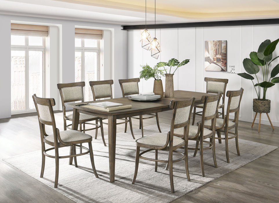 Bistro - Dining Table With Off White Fabric Dining Chairs