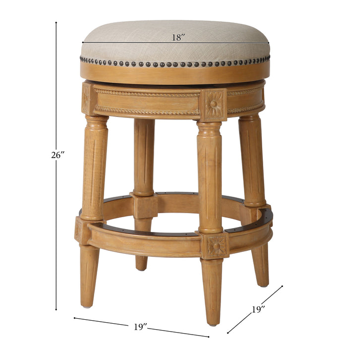 Rustic Elegance Backless Swivel Stool Home Essentials