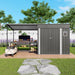 Lean To Shed With Open Sided Pergola, Outdoor Storage Shed & Attached Hardtop Gazebo Combo - Gray Daily Nest
