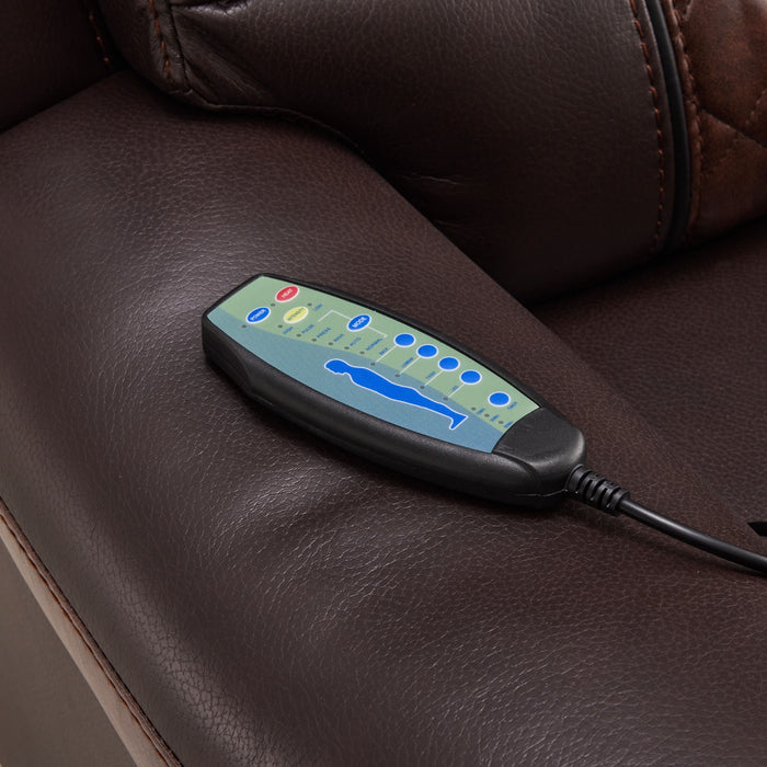 Heated Massage Recliner With Remote Control - Brown Home Essentials