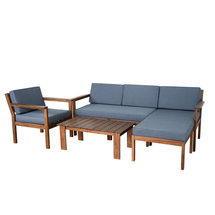 U_Style A Multi Person Sofa Set With A Small Table, Suitable For Gardens, Backyards, And Balconies - Gray