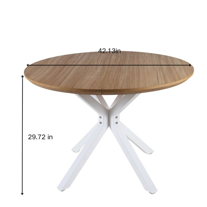 Pedestal Table For Living Room - White / Light Oak Home Essentials