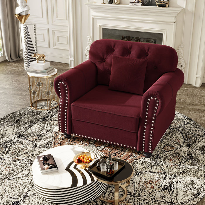 Sofa With Nailhead Trim And Rolled Armrests Home Essentials