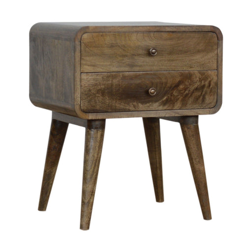 Curved Classic ed Nightstand - Gray Wash Artisan Furniture