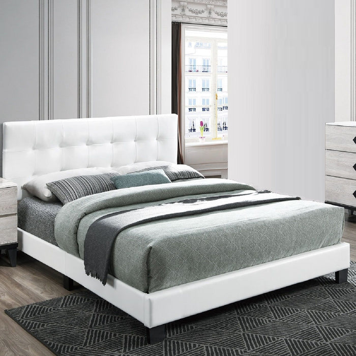Modern Style Bed With Upholstered Rectangle Headboard Home Essentials
