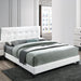 Modern Style Bed With Upholstered Rectangle Headboard Home Essentials