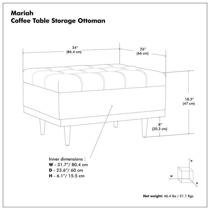 Mariah - Upholstered Lift Top Table Storage Ottoman Simpli-Home