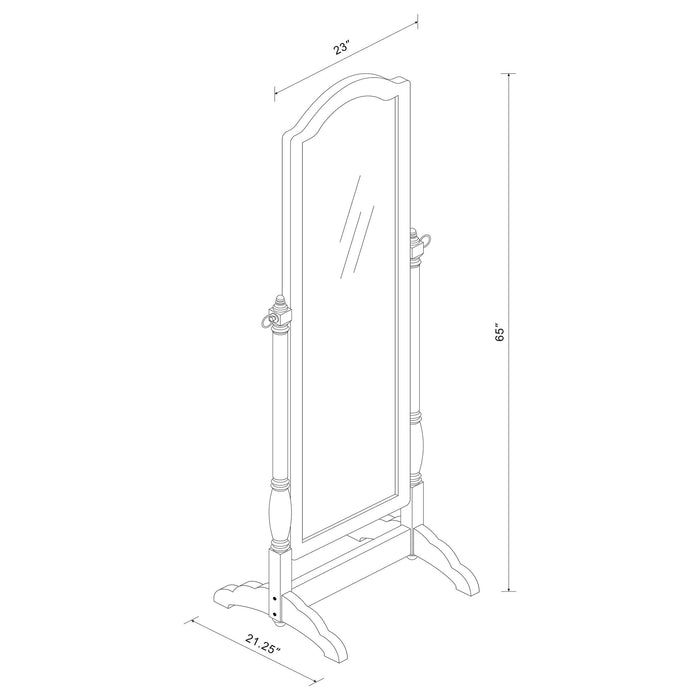 Meriwel - Adjustable Full Length Cheval Mirror With Arched Top - Brown Furniture Max