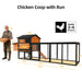 Chicken Coop, Large Outdoor Hen House With Run And Nesting Box Poultry Cage Daily Nest
